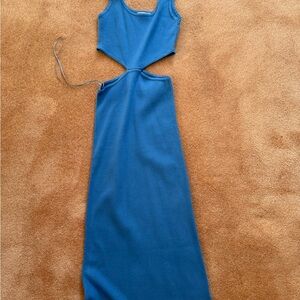 Chic Blue Cutout Maxi Dress